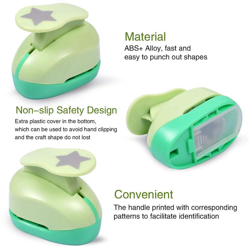 UCEC Paper Punches for Crafting, Hole Punch for Kids, 1 Inch Craft Hole Punch Shapes, 6PCS Star Heart Flower Punch Kids Hole Puncher Shape Cutters for Crafts for School Crafting & DIY Projects - Image 5